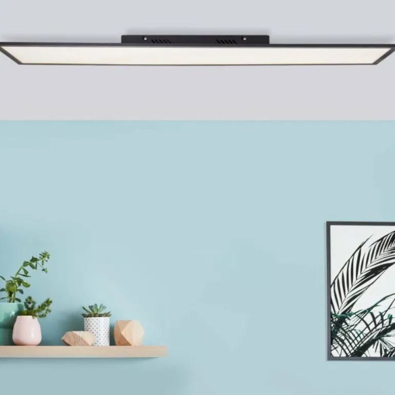 Plafonnier Brilliant Jacinda LED Noir, 1 lumière, Télécommandes