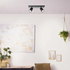 Plafonnier Brilliant Jello LED Noir, 2 lumières