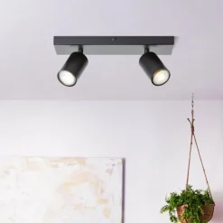 Plafonnier Brilliant Jello LED Noir, 2 lumières