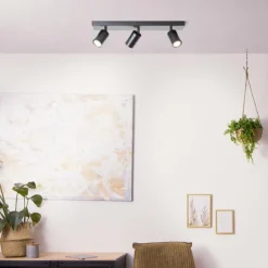 Plafonnier Brilliant Jello LED Noir, 3 lumières