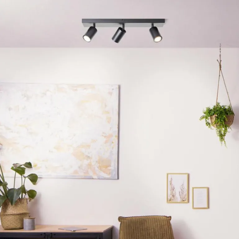 Plafonnier Brilliant Jello LED Noir, 3 lumières