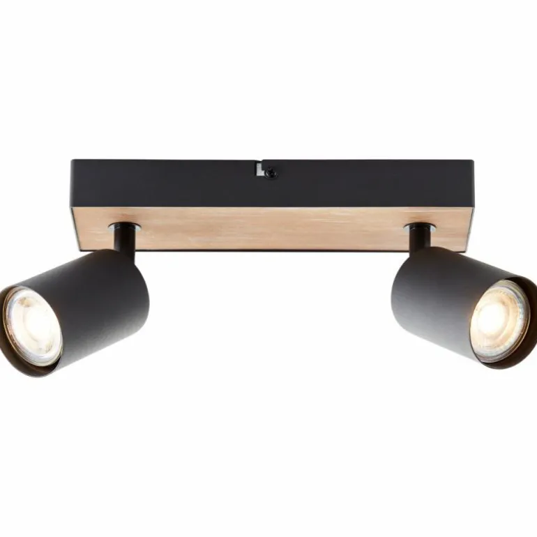 Plafonnier Brilliant Jello Wood Écru, Noir, 2 lumières