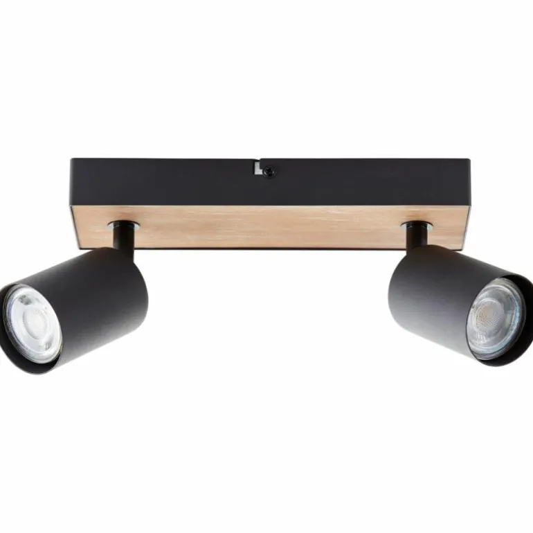 Plafonnier Brilliant Jello Wood Écru, Noir, 2 lumières