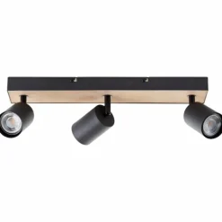 Plafonnier Brilliant Jello Wood Écru, Noir, 3 lumières