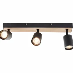 Plafonnier Brilliant Jello Wood Écru, Noir, 3 lumières