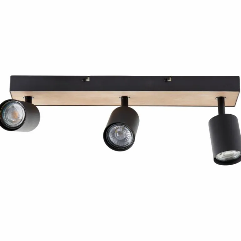 Plafonnier Brilliant Jello Wood Écru, Noir, 3 lumières