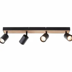 Plafonnier Brilliant Jello Wood Écru, Noir, 4 lumières