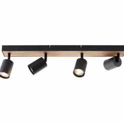 Plafonnier Brilliant Jello Wood Écru, Noir, 4 lumières