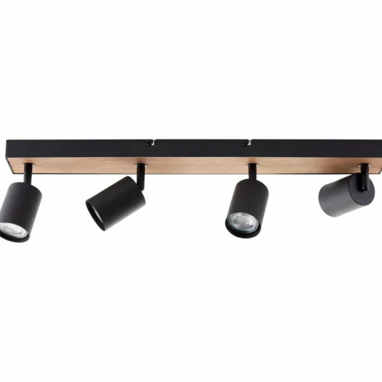 Plafonnier Brilliant Jello Wood Écru, Noir, 4 lumières