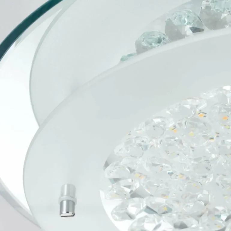 Plafonnier Brilliant Jolene Chrome, 1 lumière, Télécommandes