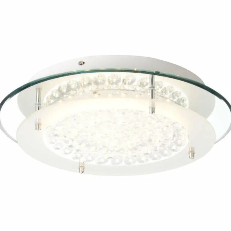 Plafonnier Brilliant Jolene Chrome, 1 lumière, Télécommandes