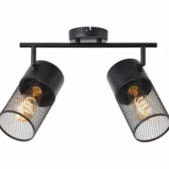 Plafonnier Brilliant Kamolo Noir, 2 lumières