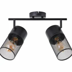 Plafonnier Brilliant Kamolo Noir, 2 lumières