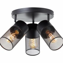 Plafonnier Brilliant Kamolo Noir, 3 lumières