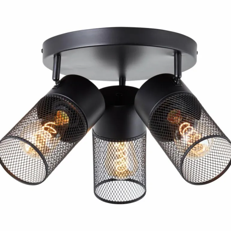 Plafonnier Brilliant Kamolo Noir, 3 lumières