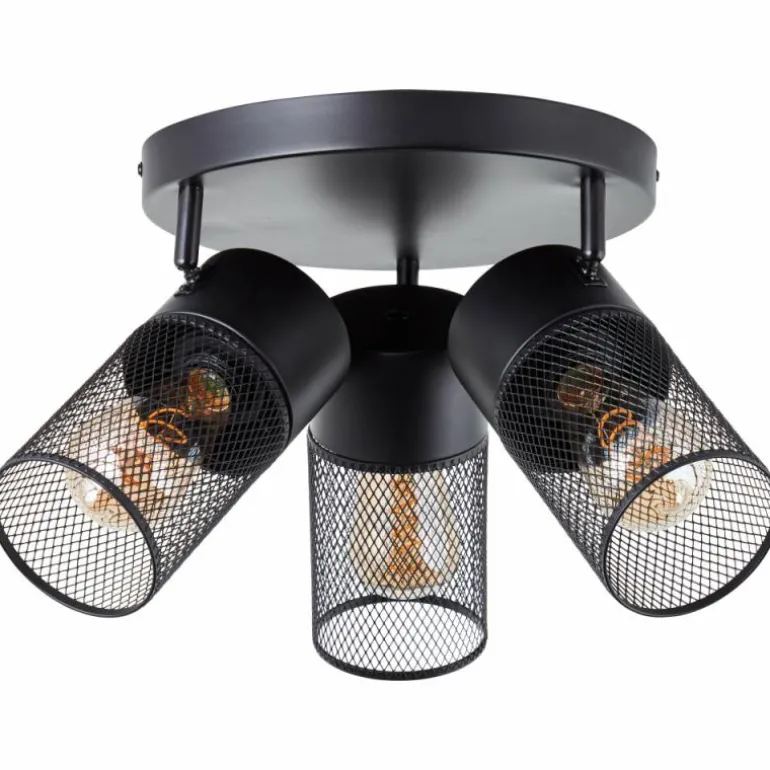 Plafonnier Brilliant Kamolo Noir, 3 lumières