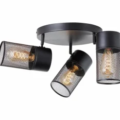 Plafonnier Brilliant Kamolo Noir, 3 lumières