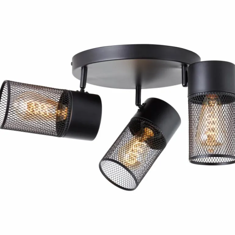 Plafonnier Brilliant Kamolo Noir, 3 lumières