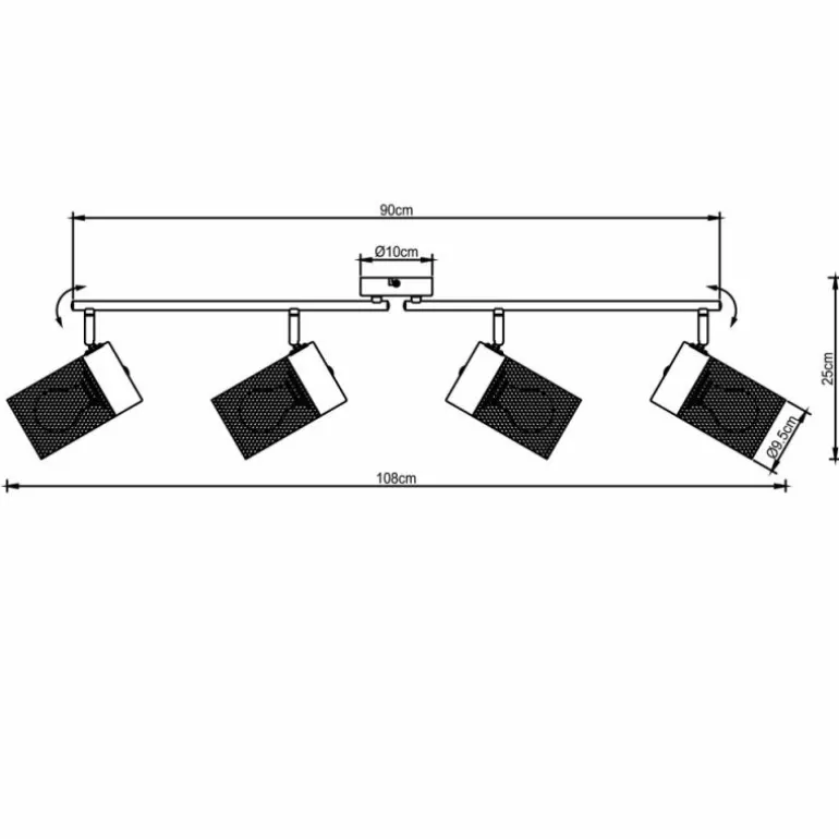 Plafonnier Brilliant Kamolo Noir, 3 lumières