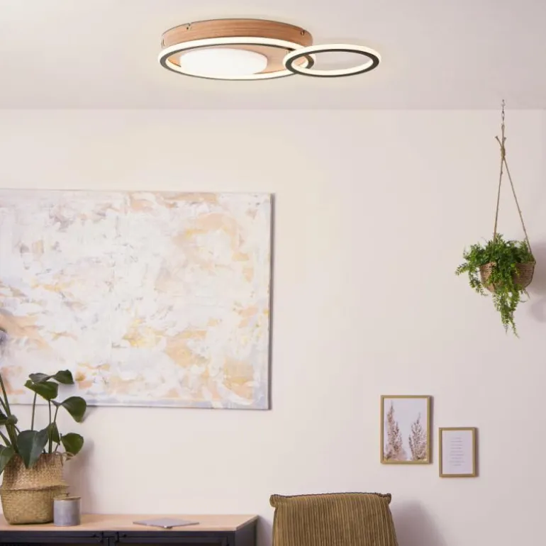 Plafonnier Brilliant Karney LED Brun, Noir, 1 lumière