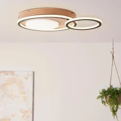 Plafonnier Brilliant Karney LED Brun, Noir, 1 lumière