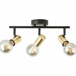 Plafonnier Brilliant Kerry Or, Noir, 3 lumières