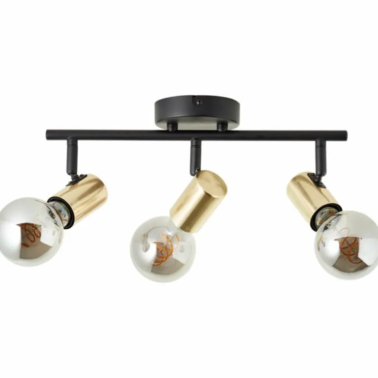 Plafonnier Brilliant Kerry Or, Noir, 3 lumières