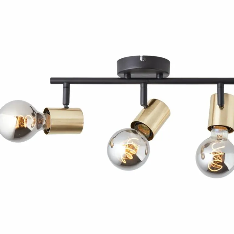 Plafonnier Brilliant Kerry Or, Noir, 3 lumières