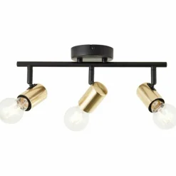 Plafonnier Brilliant Kerry Or, Noir, 3 lumières