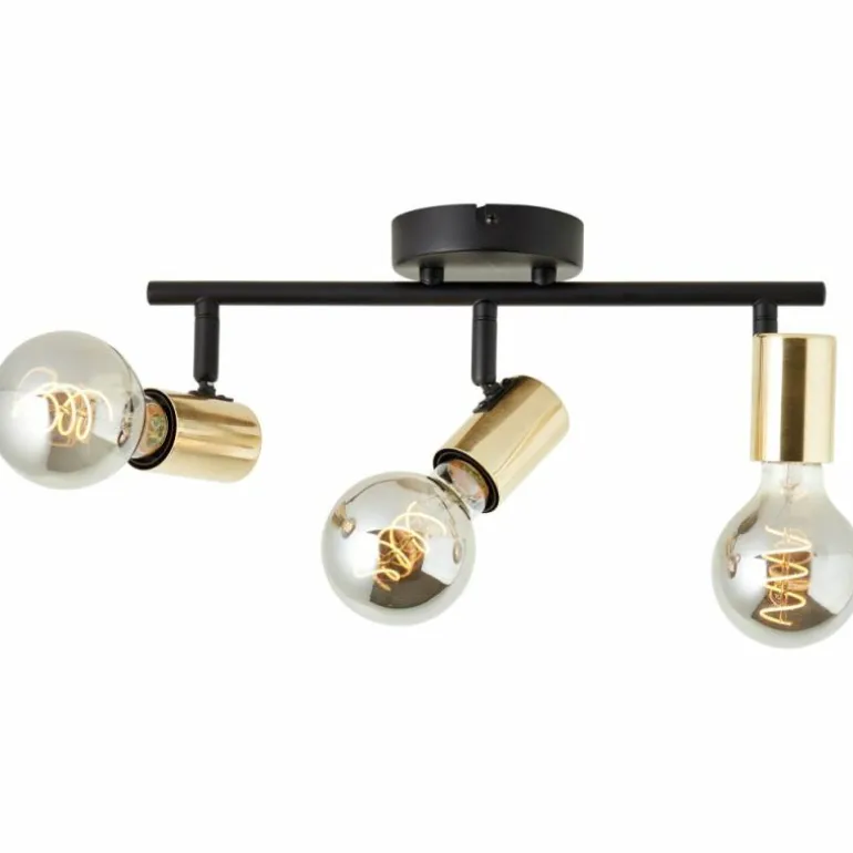 Plafonnier Brilliant Kerry Or, Noir, 3 lumières