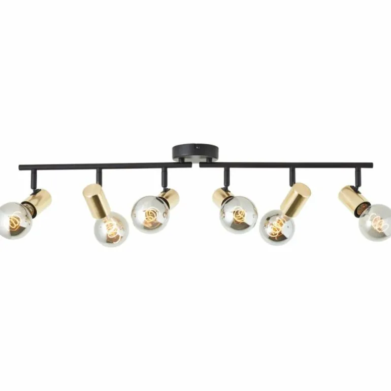 Plafonnier Brilliant Kerry Or, Noir, 6 lumières