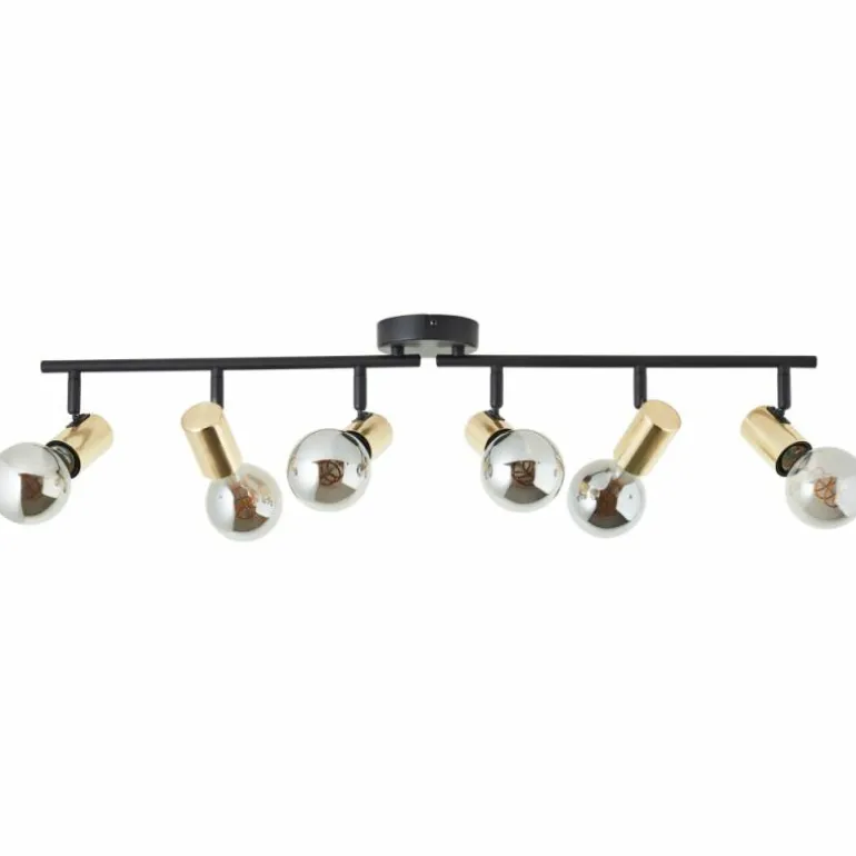 Plafonnier Brilliant Kerry Or, Noir, 6 lumières