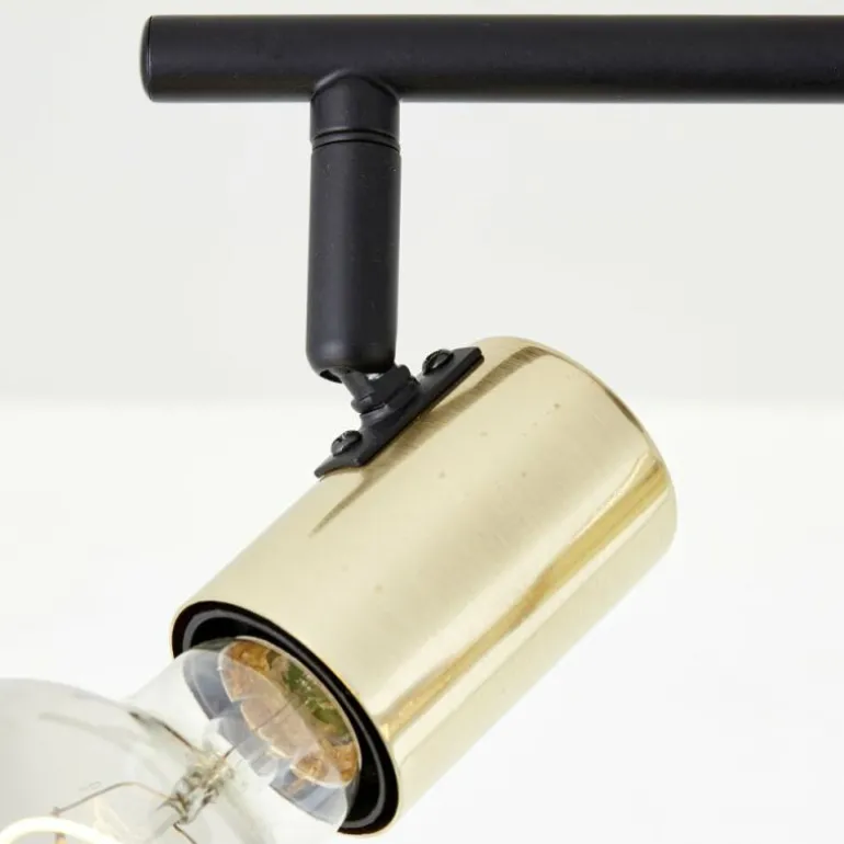 Plafonnier Brilliant Kerry Or, Noir, 6 lumières