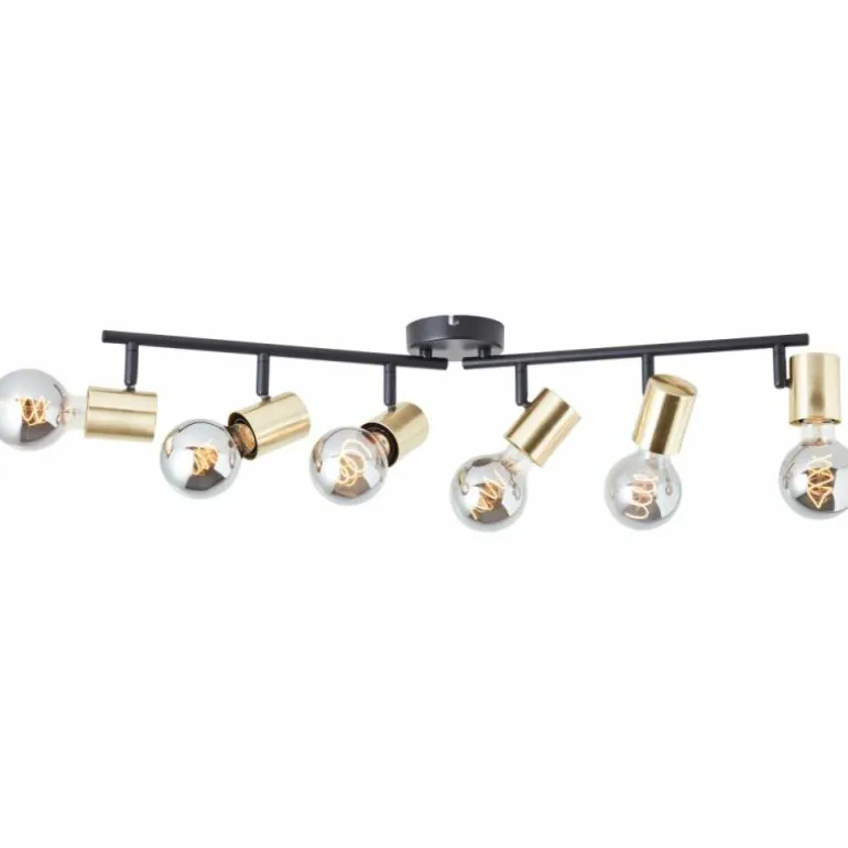 Plafonnier Brilliant Kerry Or, Noir, 6 lumières