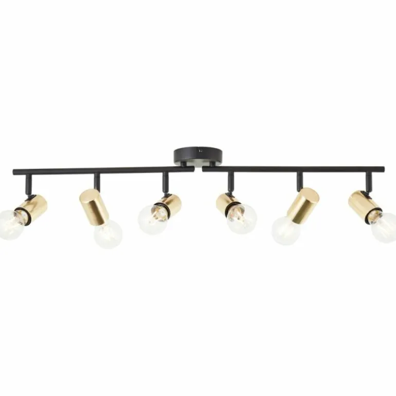 Plafonnier Brilliant Kerry Or, Noir, 6 lumières