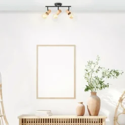 Plafonnier Brilliant Kerry Écru, Noir, 3 lumières