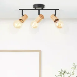 Plafonnier Brilliant Kerry Écru, Noir, 3 lumières