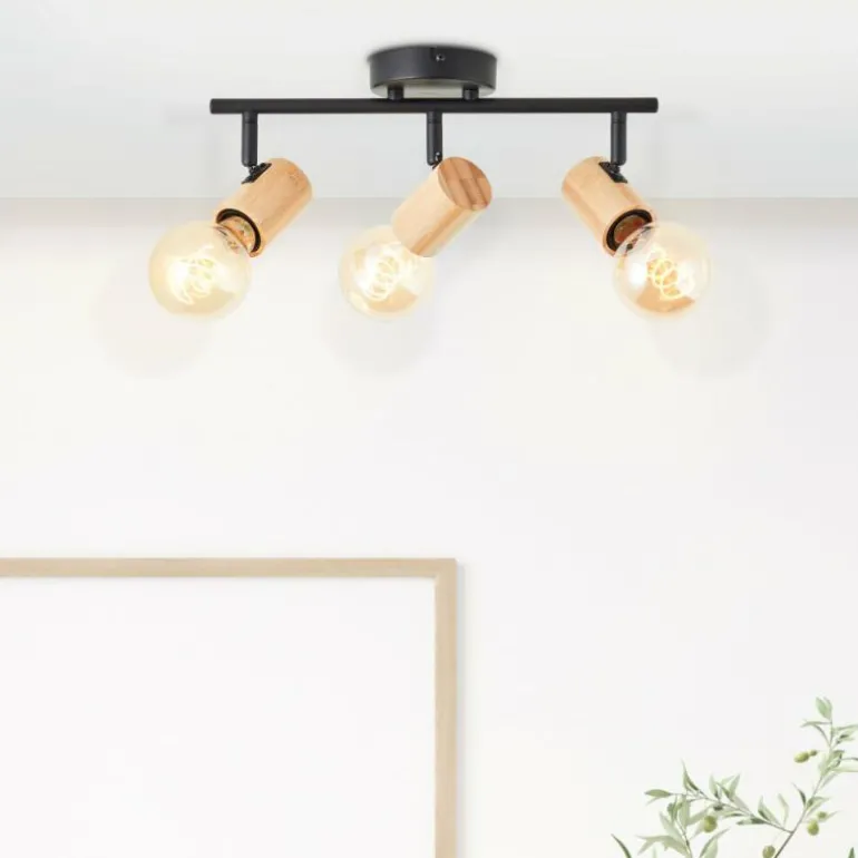 Plafonnier Brilliant Kerry Écru, Noir, 3 lumières