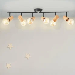 Plafonnier Brilliant Kerry Écru, Noir, 6 lumières