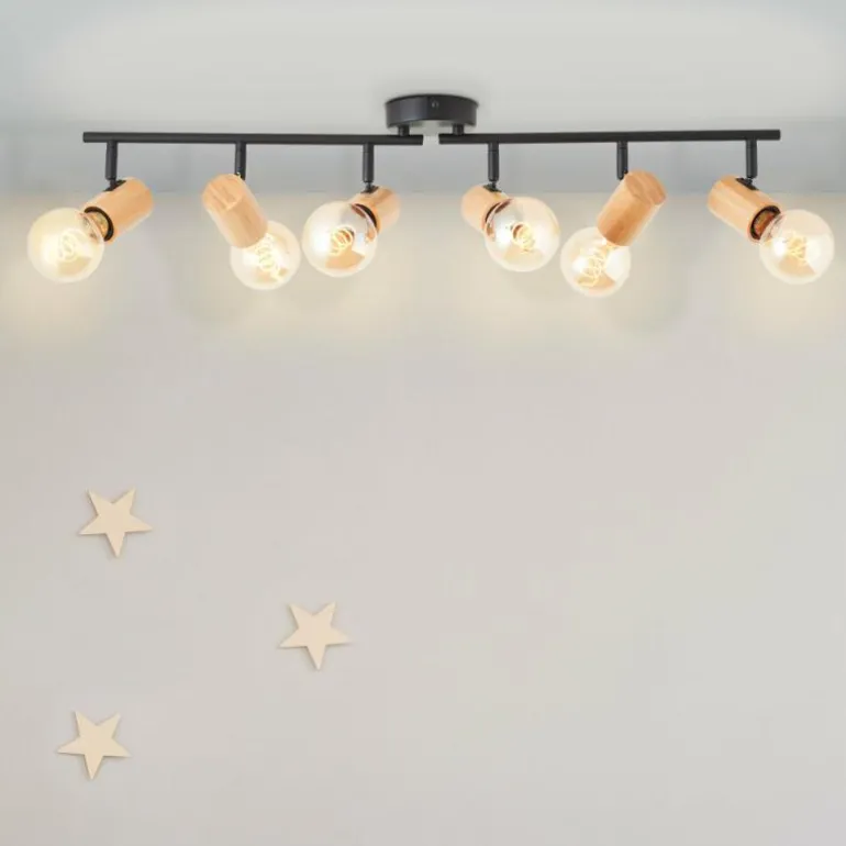 Plafonnier Brilliant Kerry Écru, Noir, 6 lumières