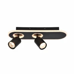 Plafonnier Brilliant Kimon Noir, 2 lumières