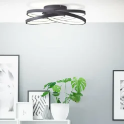 Plafonnier Brilliant Labyrinth LED Noir, 1 lumière