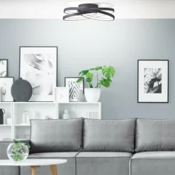 Plafonnier Brilliant Labyrinth LED Noir, 1 lumière