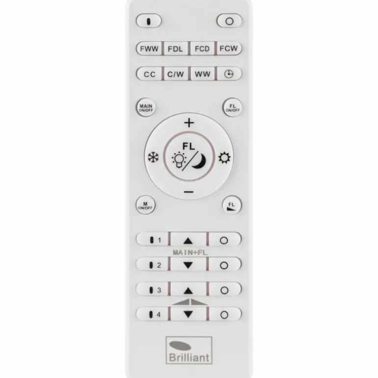 Plafonnier Brilliant Laurice LED Blanc, 1 lumière, Télécommandes