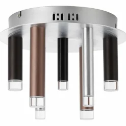 Plafonnier Brilliant Living Cembalo LED Brun, 7 lumières