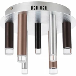 Plafonnier Brilliant Living Cembalo LED Brun, 7 lumières