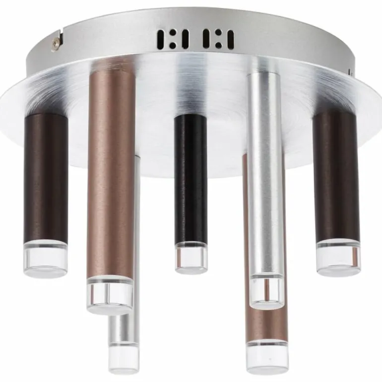 Plafonnier Brilliant Living Cembalo LED Brun, 7 lumières