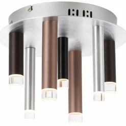 Plafonnier Brilliant Living Cembalo LED Brun, 7 lumières