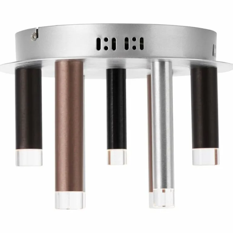 Plafonnier Brilliant Living Cembalo LED Brun, 7 lumières