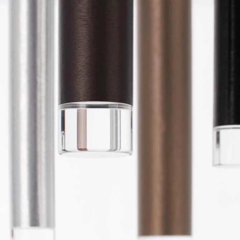 Plafonnier Brilliant Living Cembalo LED Brun, 7 lumières